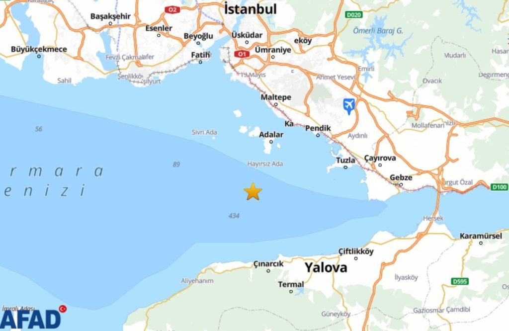 Adalar’da 3.2 büyüklüğünde deprem